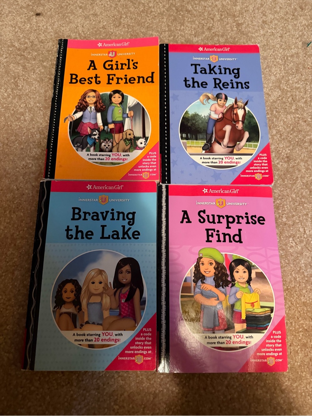 Lot of 4 paperback books from American Girl Innerstar University